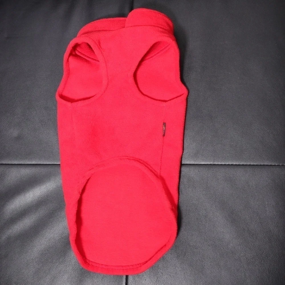 Gooby fleece red dog sweater harness for large dogs, large dog winter clothing